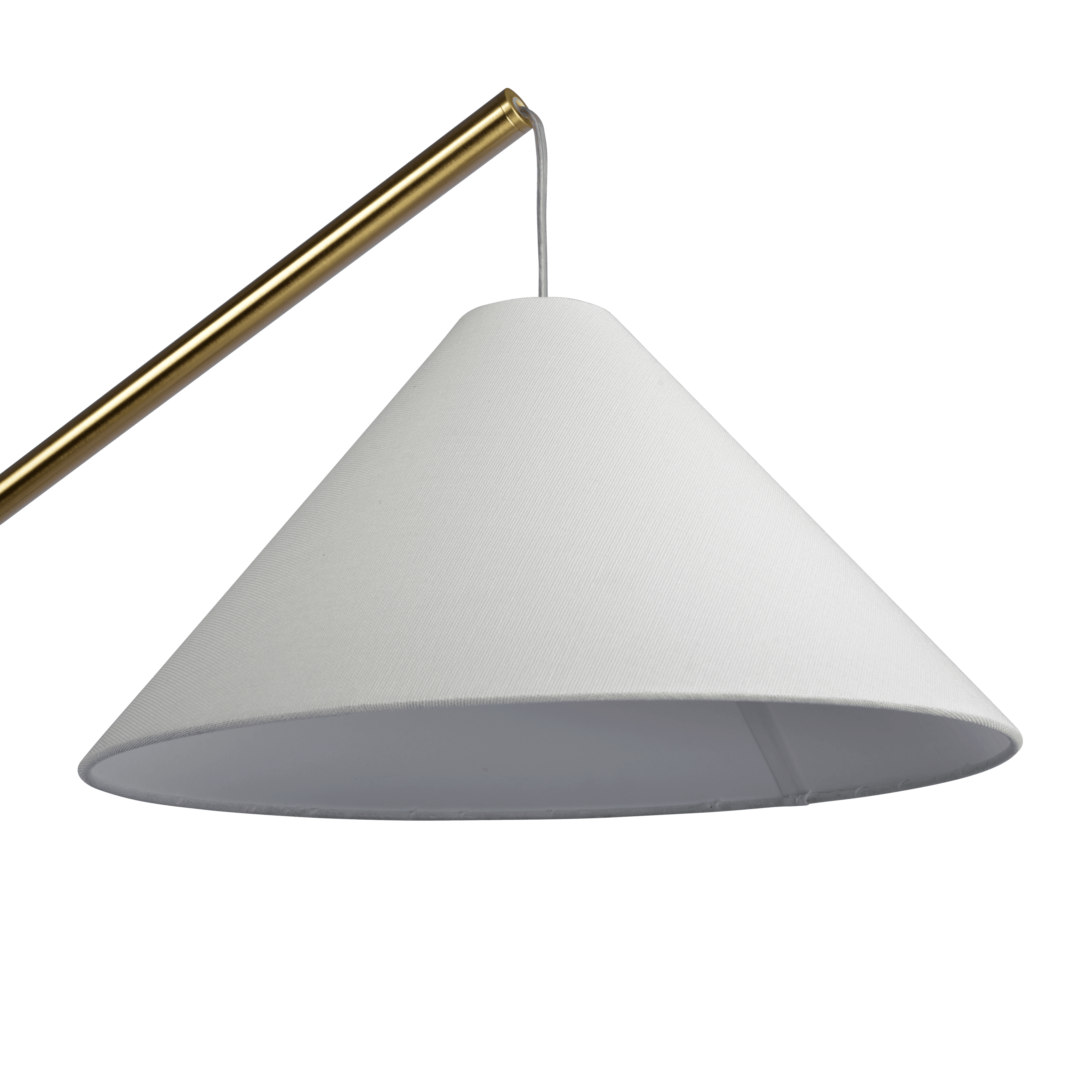 Lisbon Black Floor Lamp with On/Off Switch Coned Base Hanging White Fabric Shade - FLL03700801