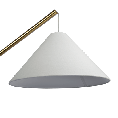Lisbon Black Floor Lamp with On/Off Switch Coned Base Hanging White Fabric Shade - FLL03700801
