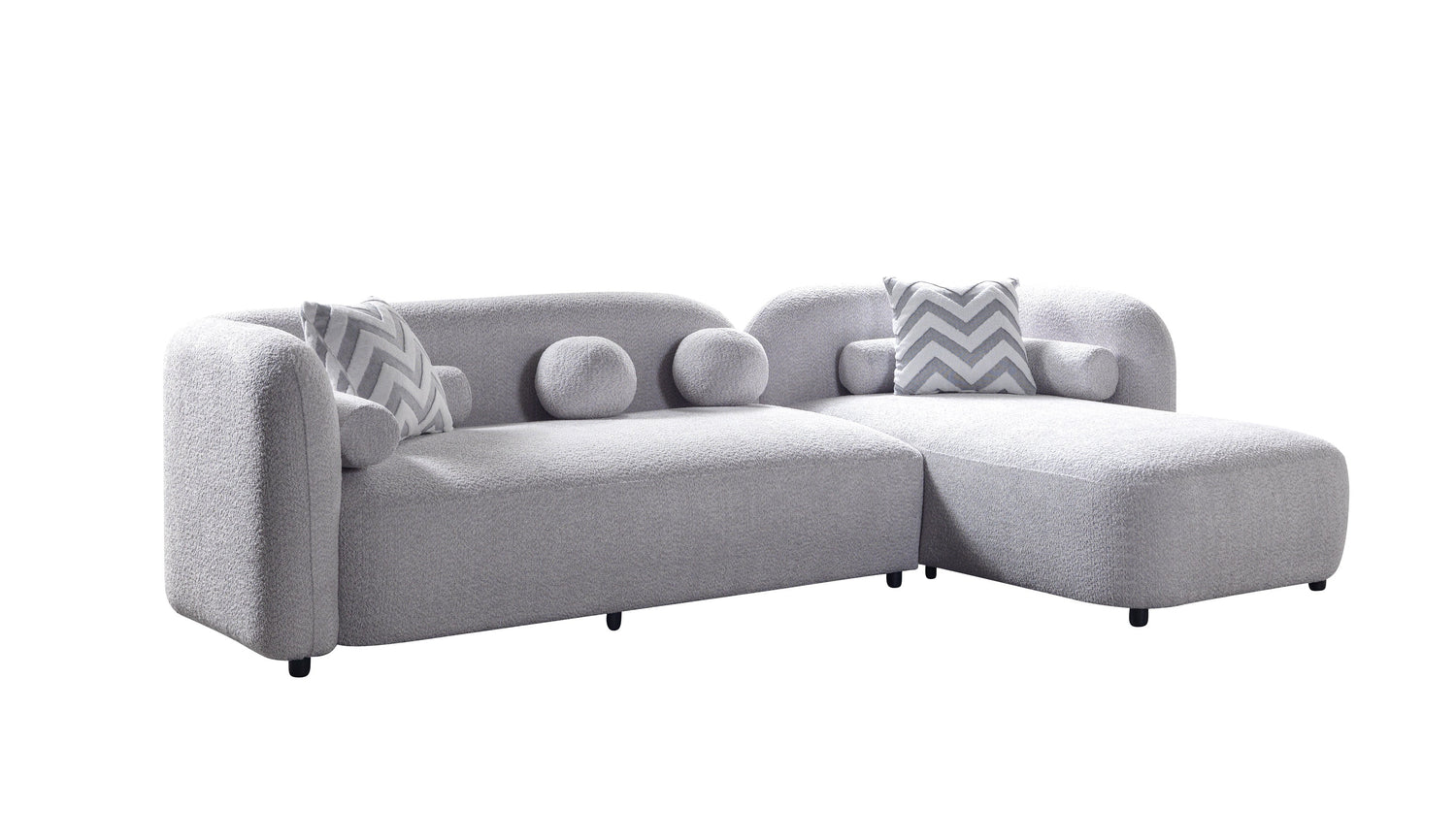 Liva Gray Boucle RAF 110" Sectional [ETA: 3/15] - LIVAGRAY-RSEC