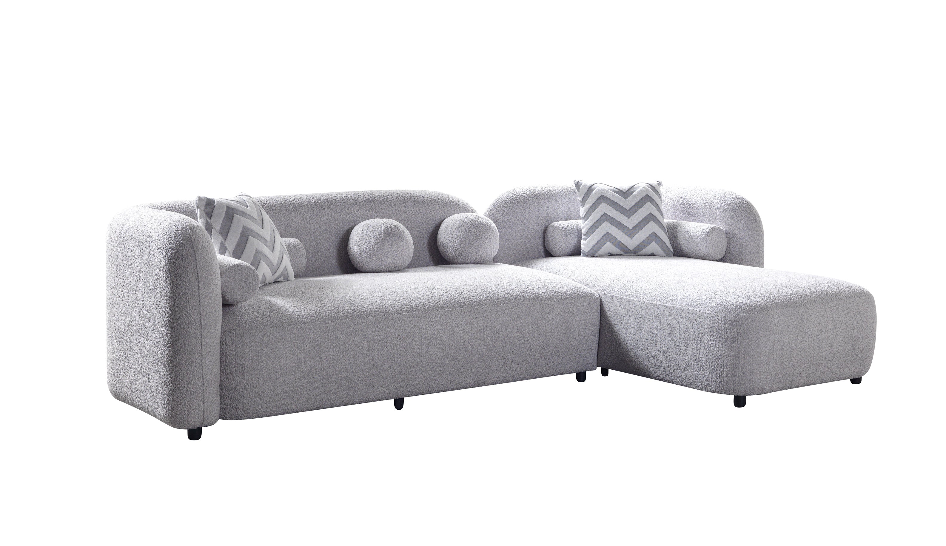 Liva Gray Boucle RAF 110" Sectional [ETA: 3/15] - LIVAGRAY-RSEC