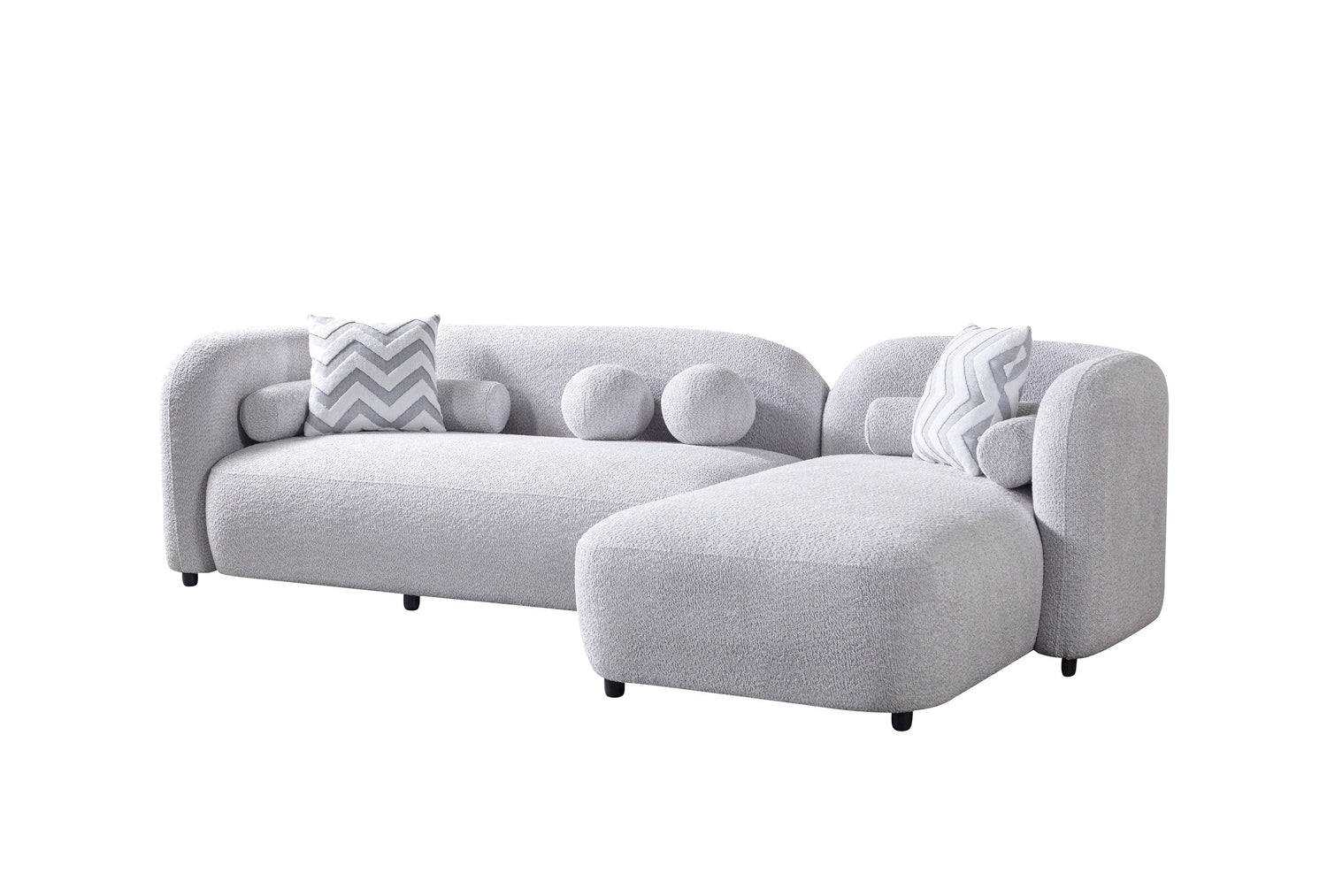 Liva Gray Boucle RAF 110" Sectional [ETA: 3/15] - LIVAGRAY-RSEC