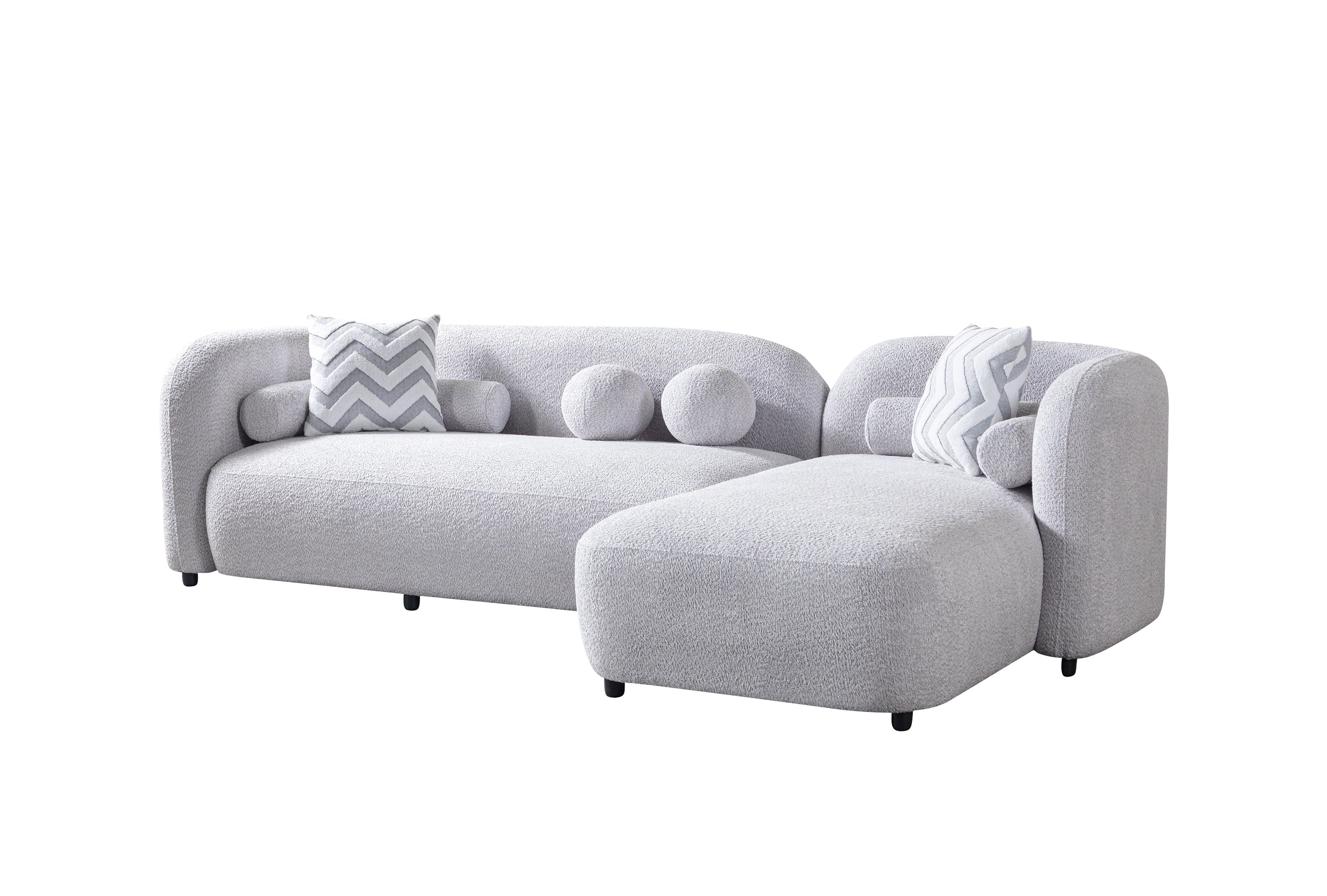Liva Gray Boucle RAF 110" Sectional [ETA: 3/15] - LIVAGRAY-RSEC
