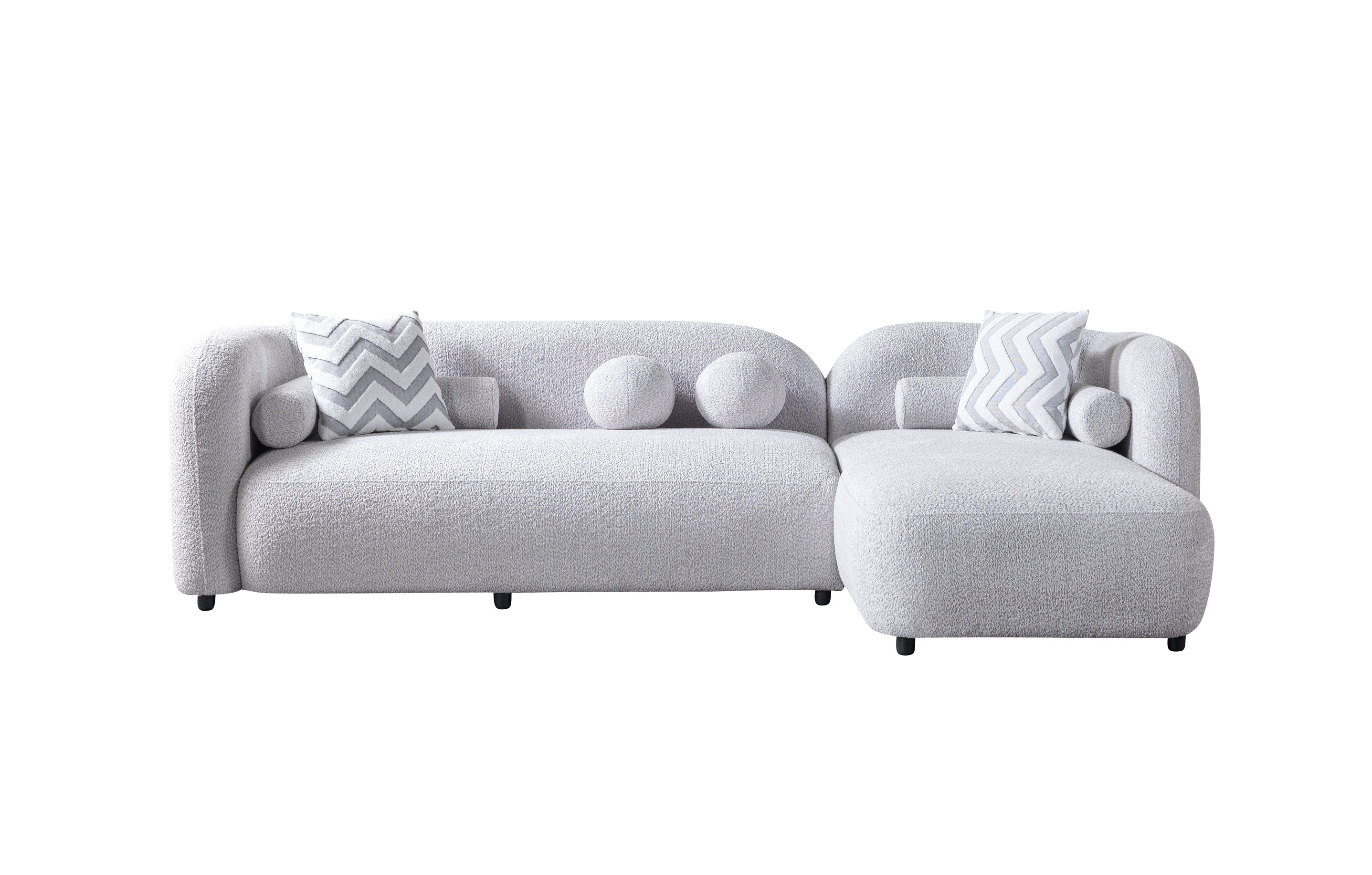 Liva Gray Boucle RAF 110" Sectional [ETA: 3/15] - LIVAGRAY-RSEC