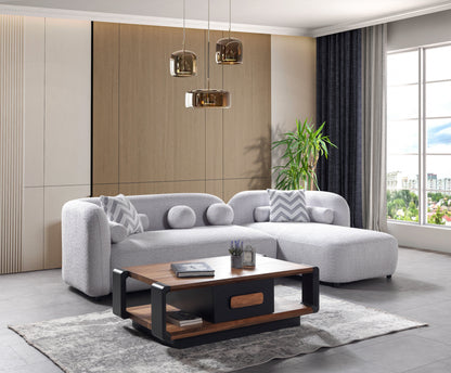 Liva Gray Boucle RAF 110" Sectional [ETA: 3/15] - LIVAGRAY-RSEC