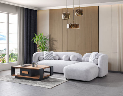 Liva Gray Boucle RAF 110" Sectional [ETA: 3/15] - LIVAGRAY-RSEC