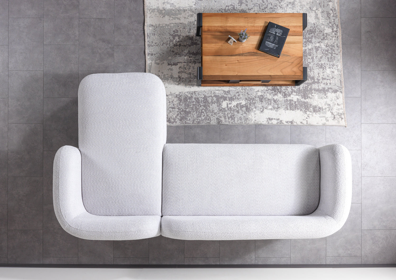 Liva Gray Boucle RAF 110" Sectional [ETA: 3/15] - LIVAGRAY-RSEC