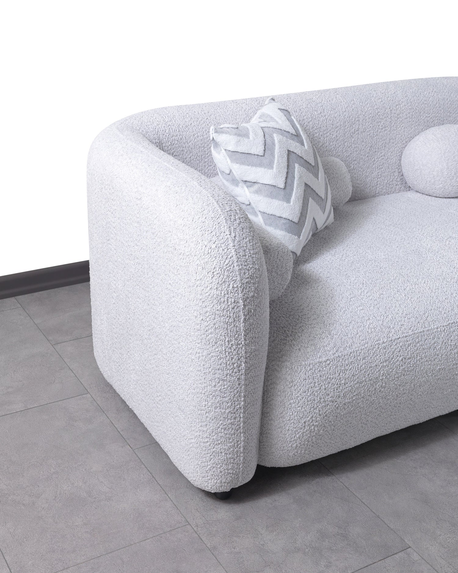 Liva Gray Boucle RAF 110" Sectional [ETA: 3/15] - LIVAGRAY-RSEC