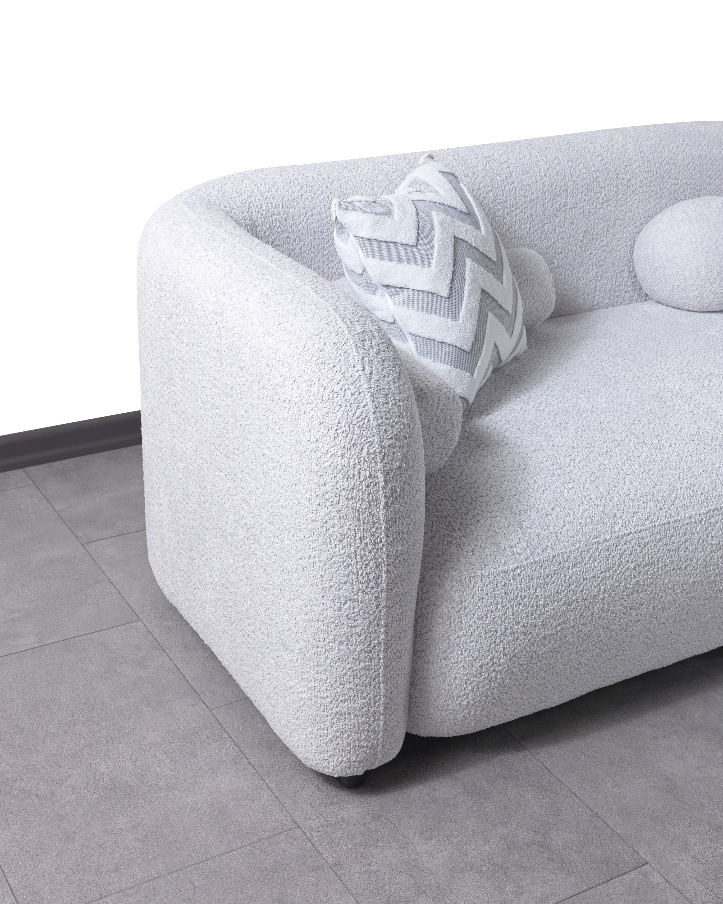 Liva Gray Boucle RAF 110" Sectional [ETA: 3/15] - LIVAGRAY-RSEC