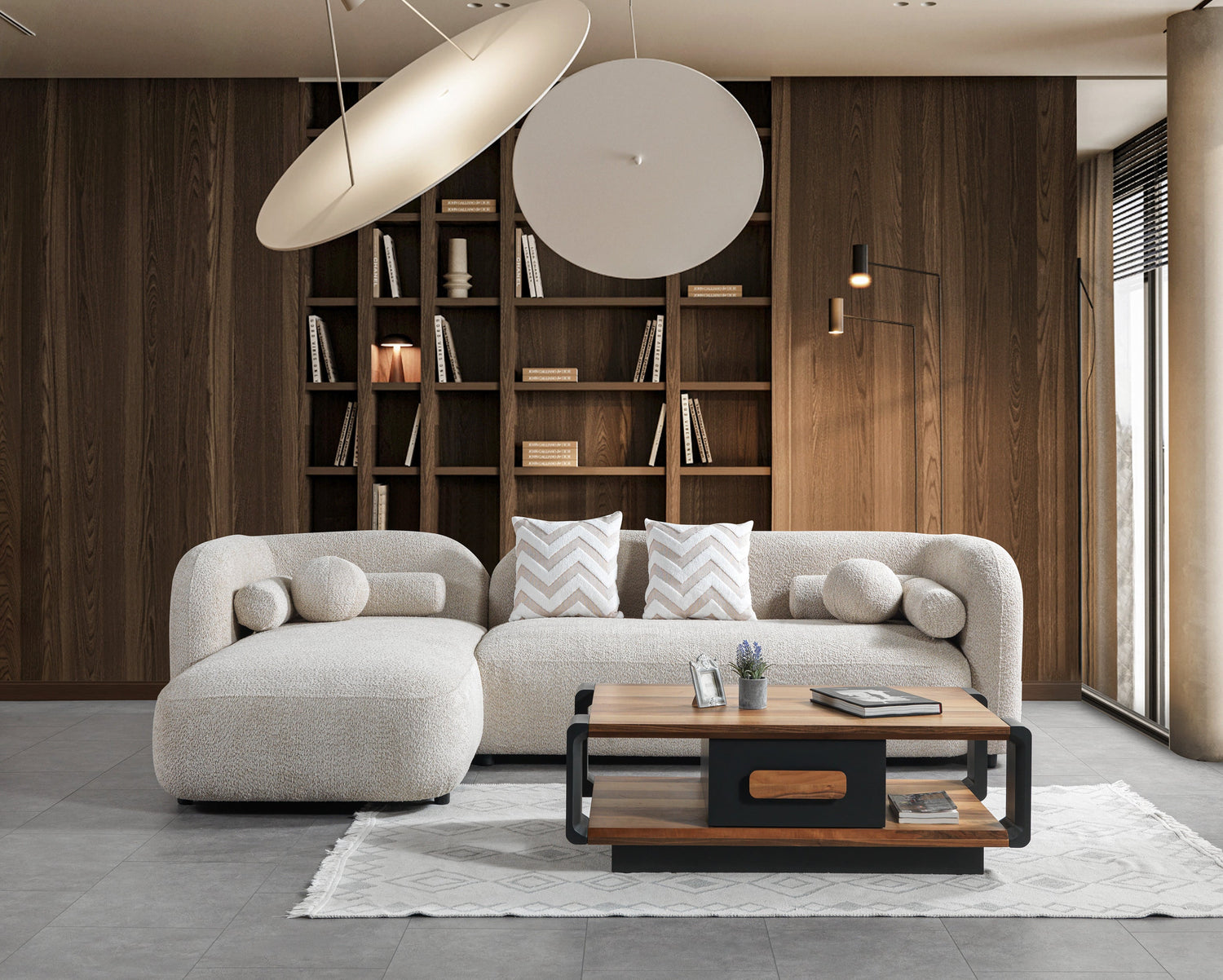 Liva Sand Boucle LAF 110" Sectional [ETA: 3/15] - LIVASAND-LSEC
