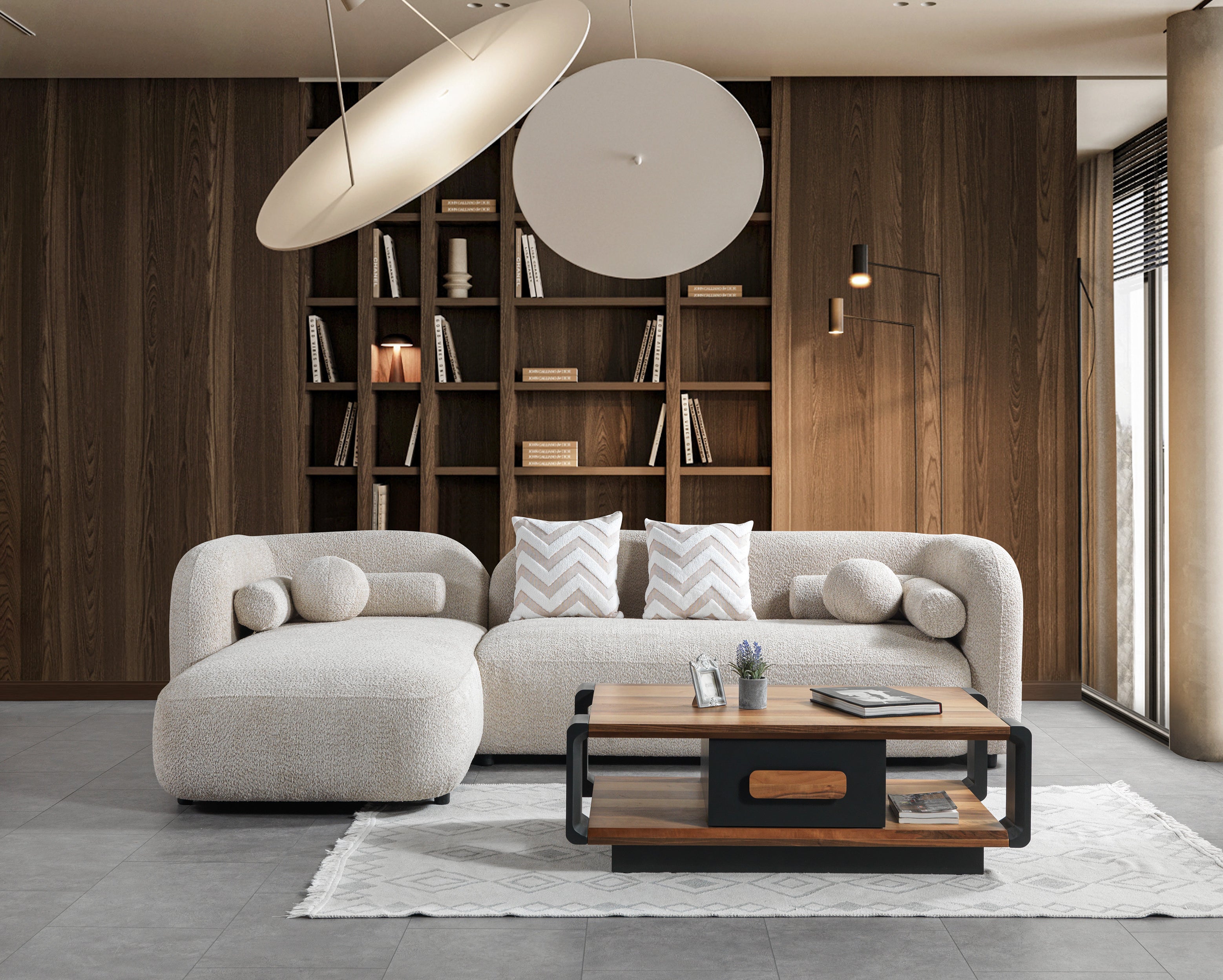 Liva Sand Boucle LAF 110" Sectional [ETA: 3/15] - LIVASAND-LSEC