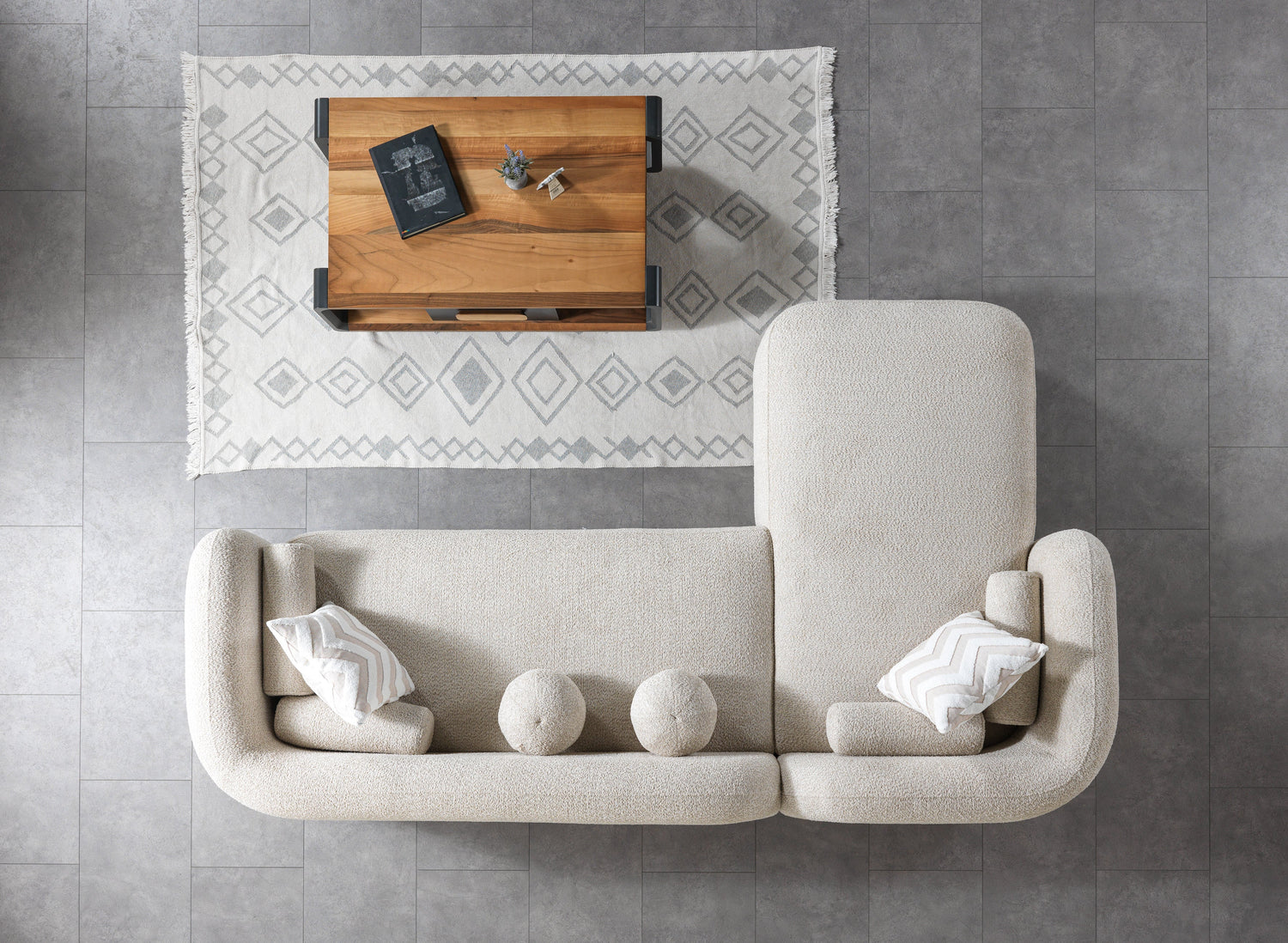 Liva Sand Boucle LAF 110" Sectional [ETA: 3/15] - LIVASAND-LSEC