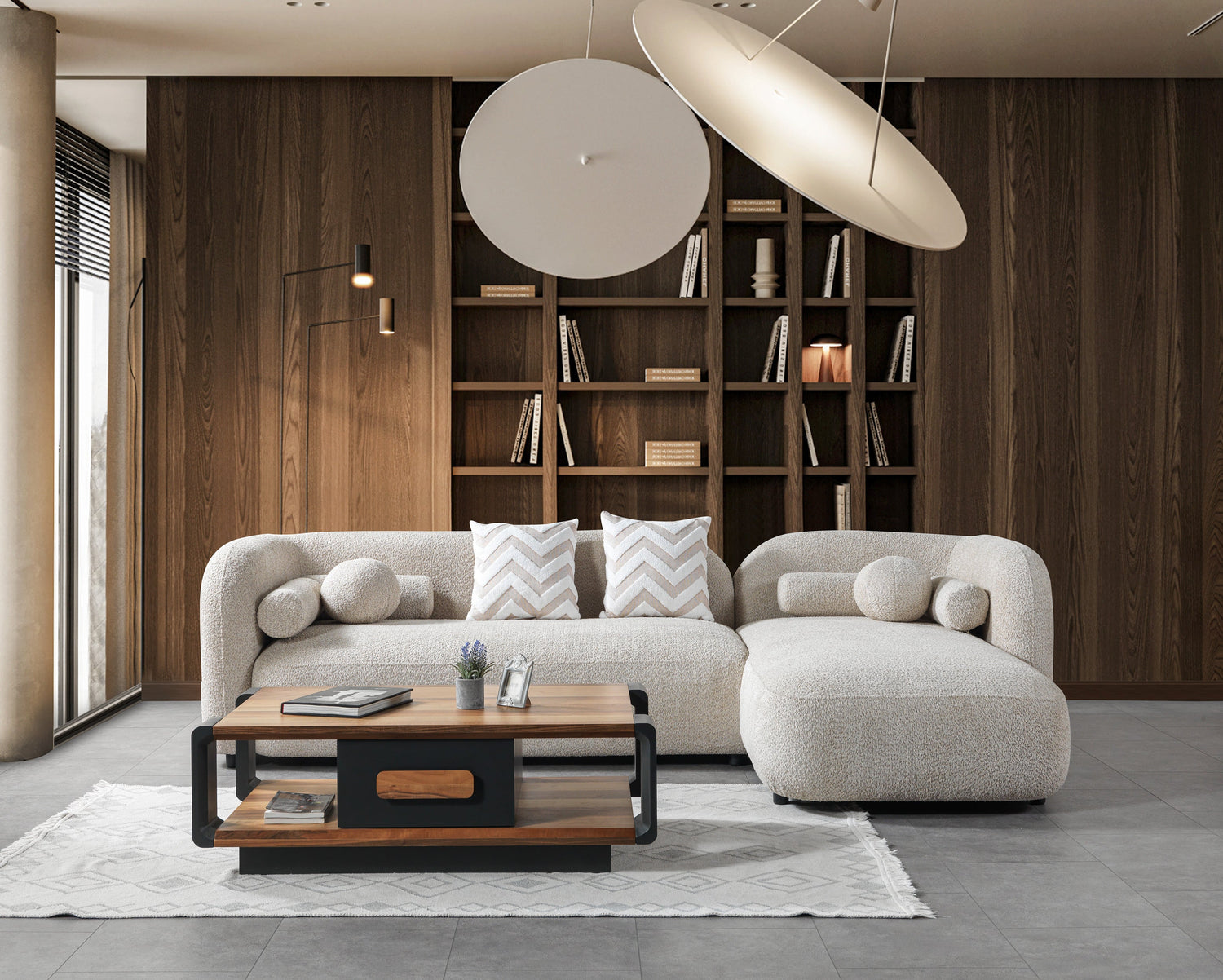 Liva Sand Boucle RAF 110" Sectional [ETA: 3/15] - LIVASAND-RSEC