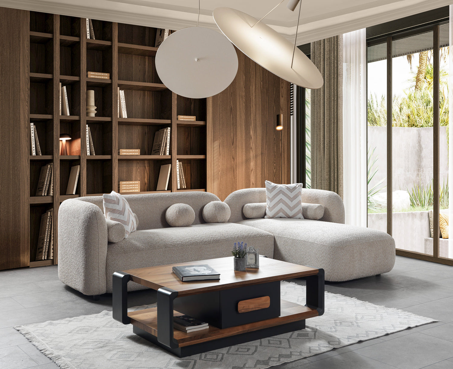 Liva Sand Boucle RAF 110" Sectional [ETA: 3/15] - LIVASAND-RSEC