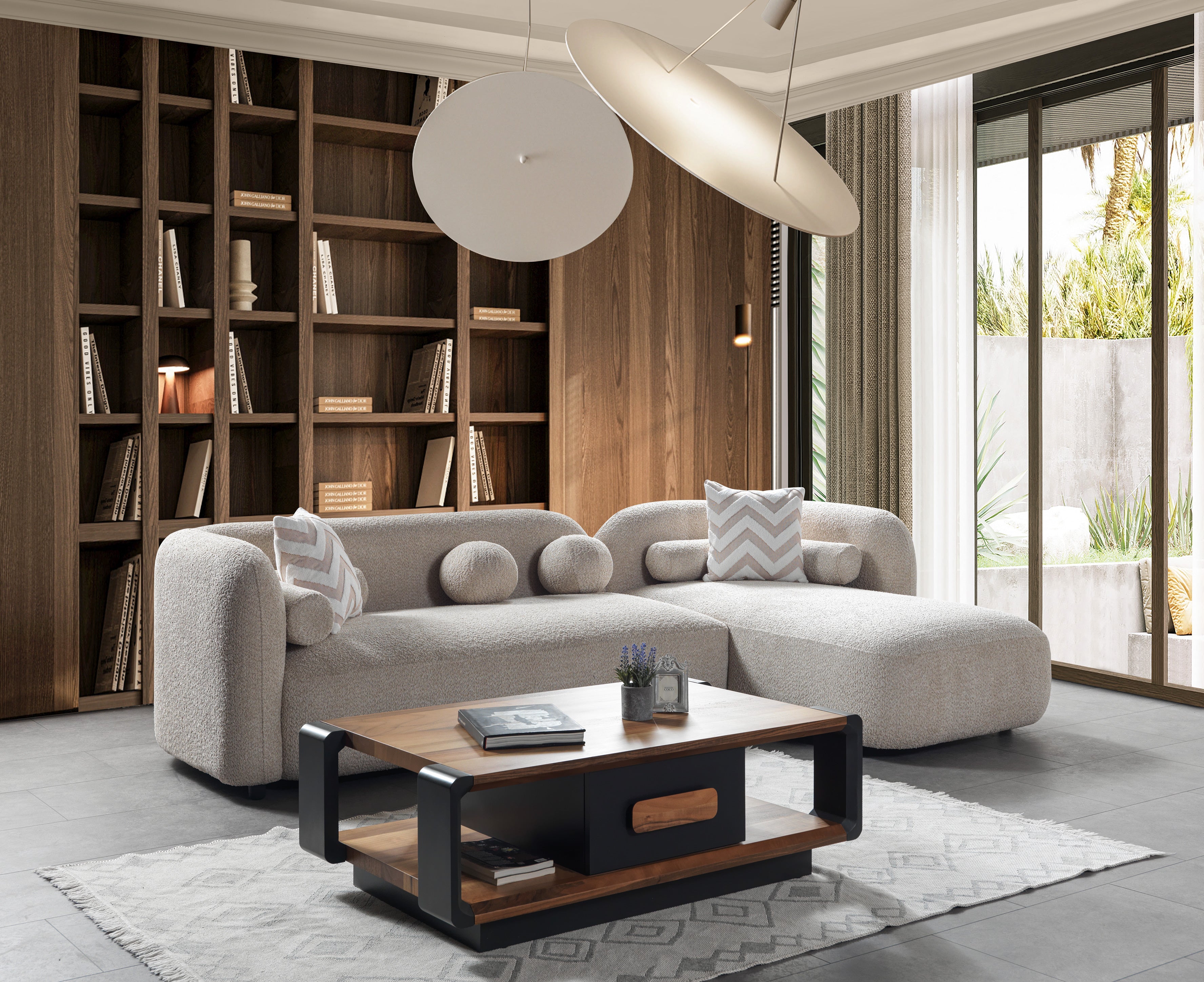 Liva Sand Boucle RAF 110" Sectional [ETA: 3/15] - LIVASAND-RSEC