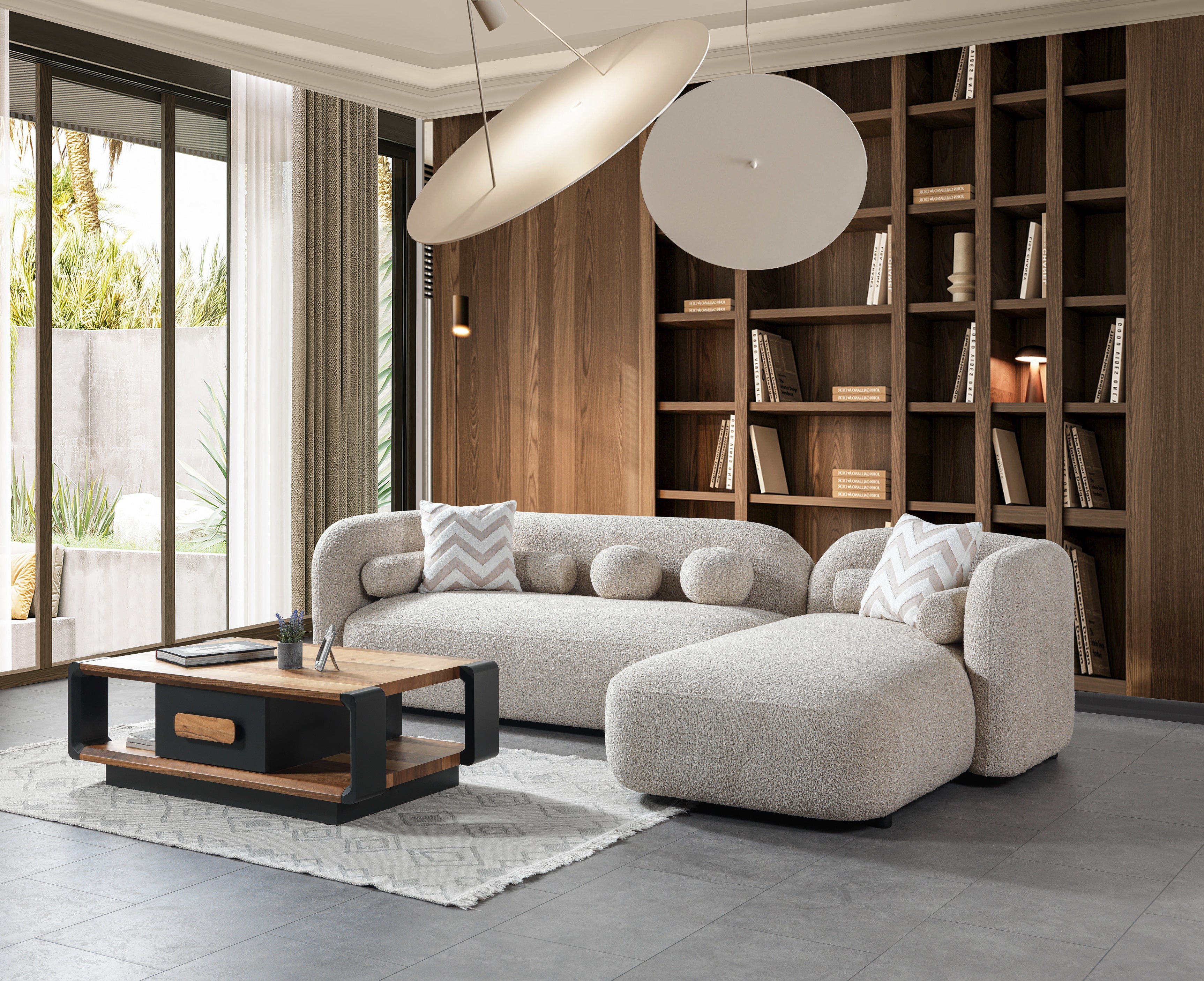 Liva Sand Boucle RAF 110" Sectional [ETA: 3/15] - LIVASAND-RSEC