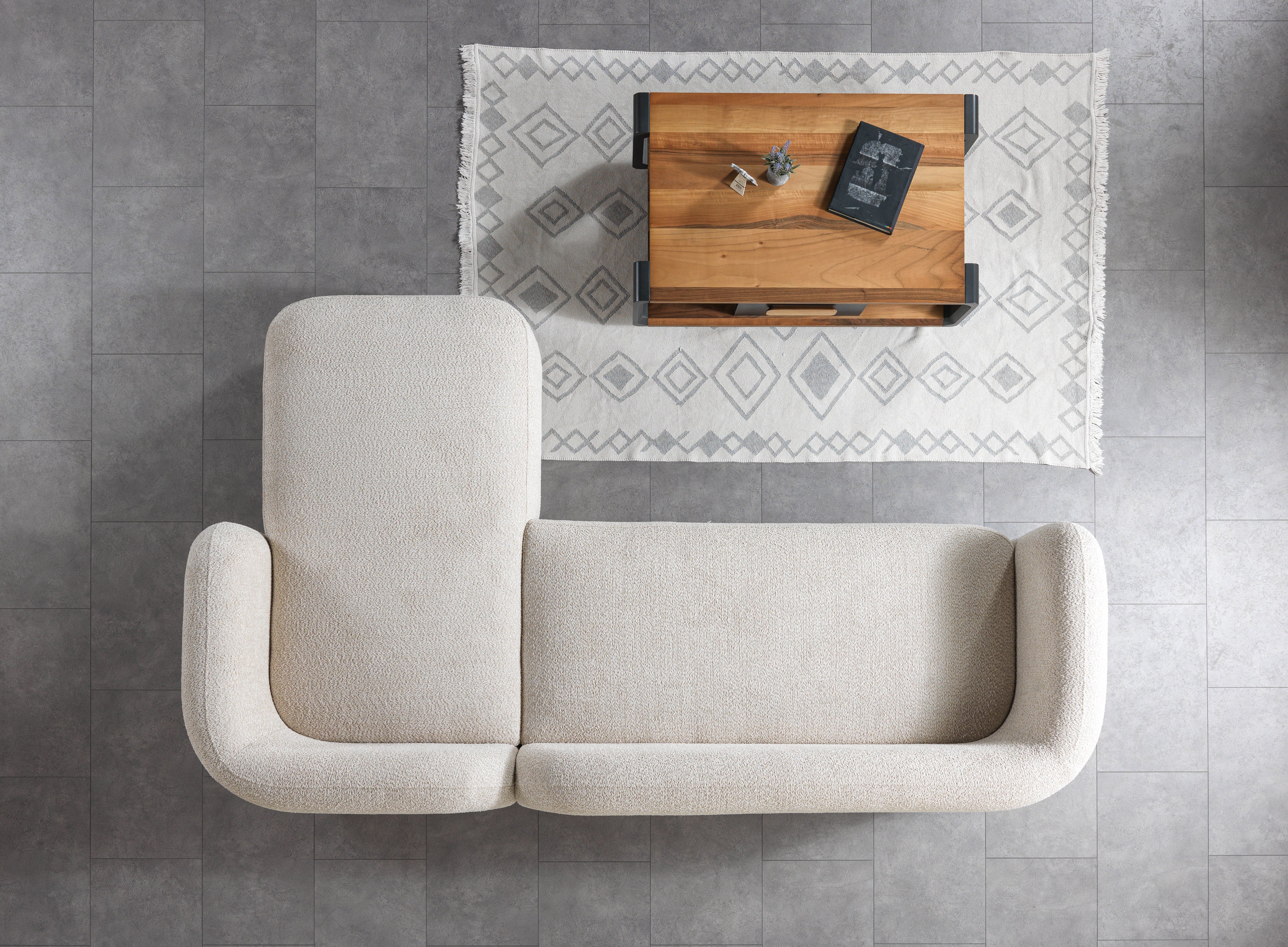 Liva Sand Boucle RAF 110" Sectional [ETA: 3/15] - LIVASAND-RSEC