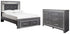 Lodanna Full Panel Bed with 2 Storage Drawers with Dresser in Gray - PKG003612