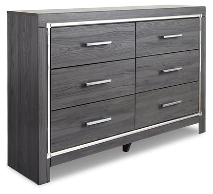 Lodanna Full Panel Bed with 2 Storage Drawers with Dresser in Gray from Ashley - Luna Furniture