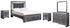 Lodanna Full Panel Bed with 2 Storage Drawers with Mirrored Dresser and 2 Nightstands in Gray - PKG003614