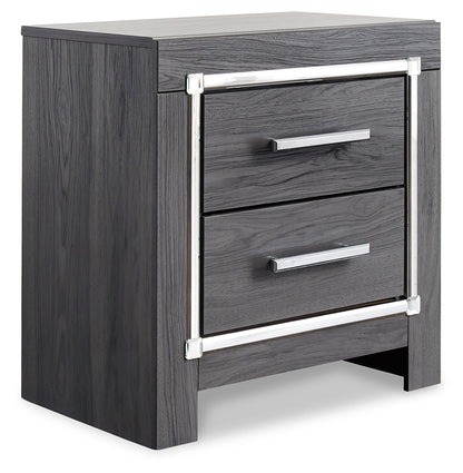 Lodanna Full Panel Bed with Mirrored Dresser and 2 Nightstands in Gray - PKG003608