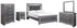 Lodanna Full Panel Bed with Mirrored Dresser, Chest and Nightstand in Gray - PKG003610