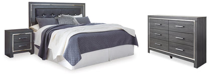 Lodanna Gray King/Cal King Panel Headboard, Dresser and Nightstand - B214B34