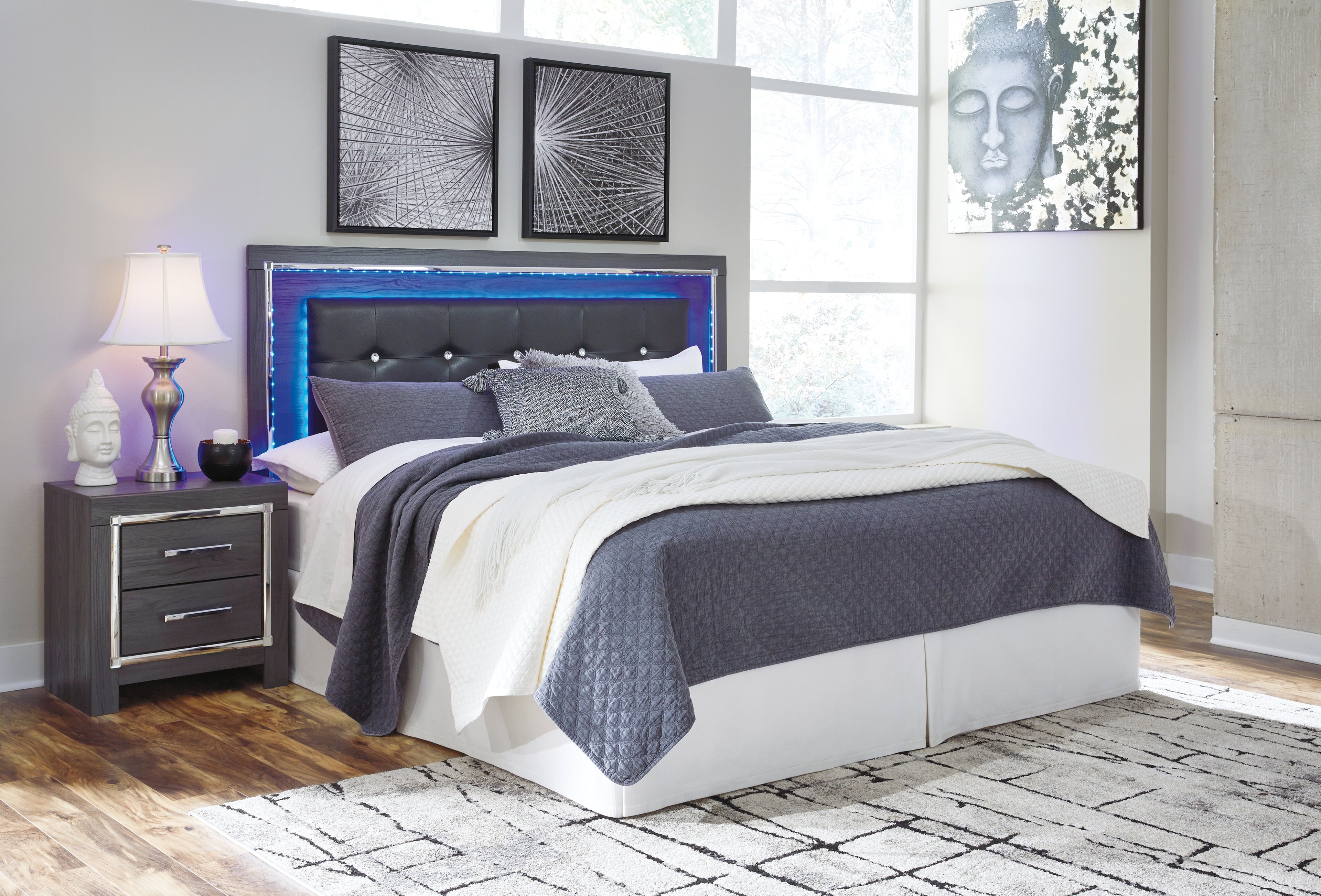 Lodanna Gray King/Cal King Panel Headboard, Dresser and Nightstand - B214B34