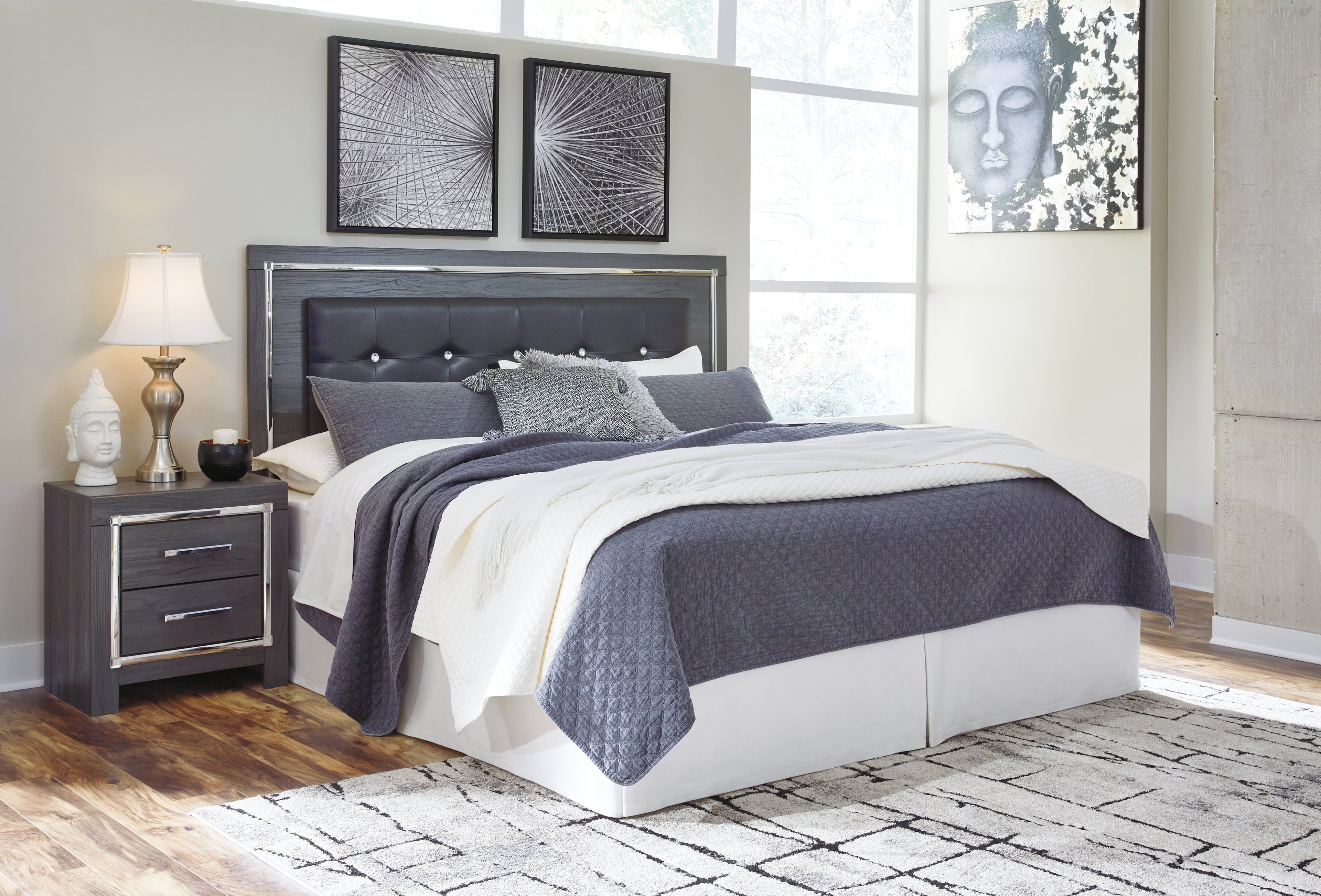Lodanna Gray King/Cal King Panel Headboard, Dresser, Mirror and 2 Nightstands - B214B33