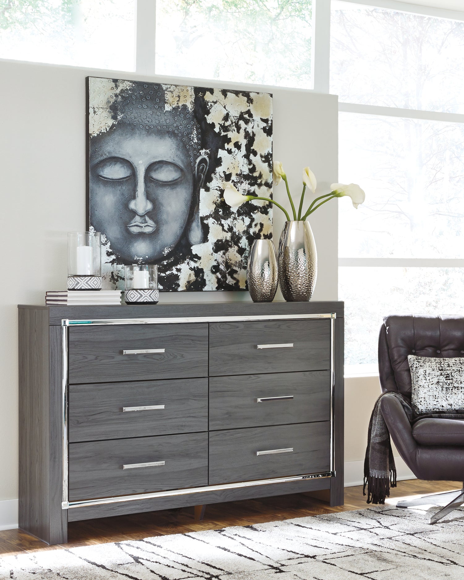Lodanna Gray King Storage Bed, 2 Dressers, Cheat and Nightstand - B214B50