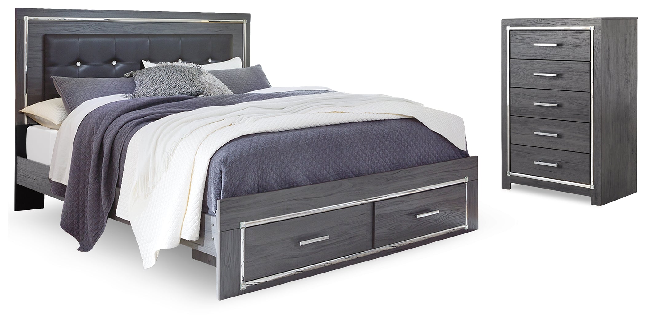 Lodanna Gray King Storage Bed and Chest - B214B42