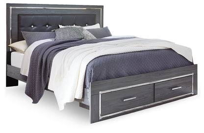 Lodanna Gray King Storage Bed, Chest and 2 Nightstands - B214B47