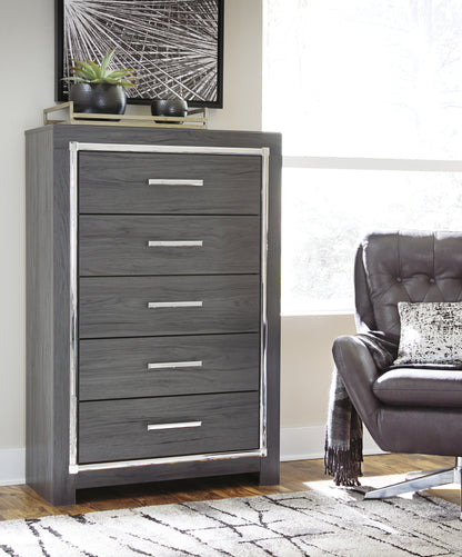 Lodanna Gray King Storage Bed, Chest and 2 Nightstands - B214B47