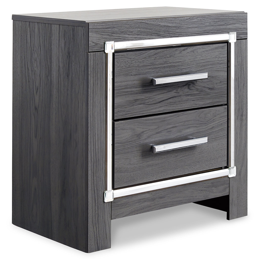 Lodanna Gray King Upholstered Panel Bed, Dresser, Chest and 2 Nightstands - B214B43