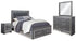 Lodanna Gray Queen Storage Bed, Dresser, Mirror and 2 Nightstands - B214B40