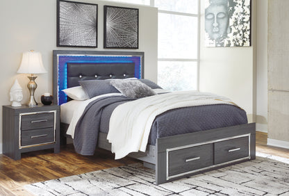 Lodanna Gray Queen Upholstered Panel Bed, Dresser, Mirror and 2 Nightstands - B214B36