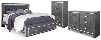 Lodanna King Storage Bed, Dresser and Chest - B214B57
