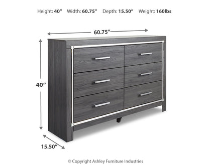 Lodanna Queen Panel Bed with Dresser in Gray from Ashley - Luna Furniture