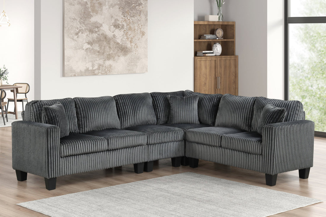 Logan2 Charcoal - Reversible Sectional - Logan2 Charcoal