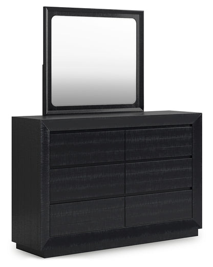 Londer Black Dresser and Mirror - B768B1