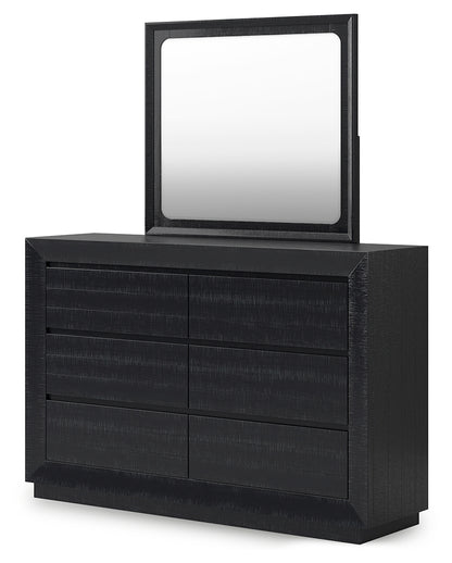 Londer Black Dresser and Mirror - B768B1