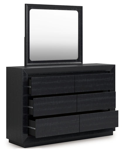 Londer Black Dresser and Mirror - B768B1