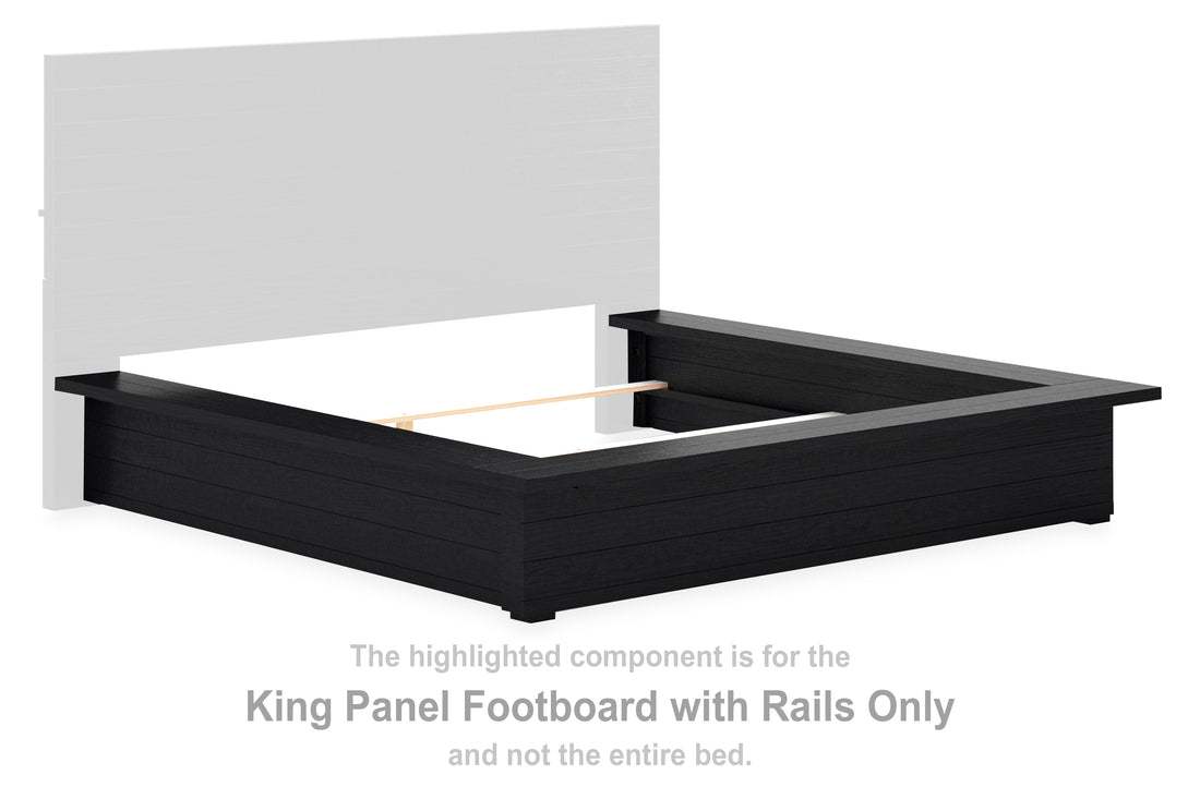 LONDER Black King Panel Footboard with Rails - B768-56
