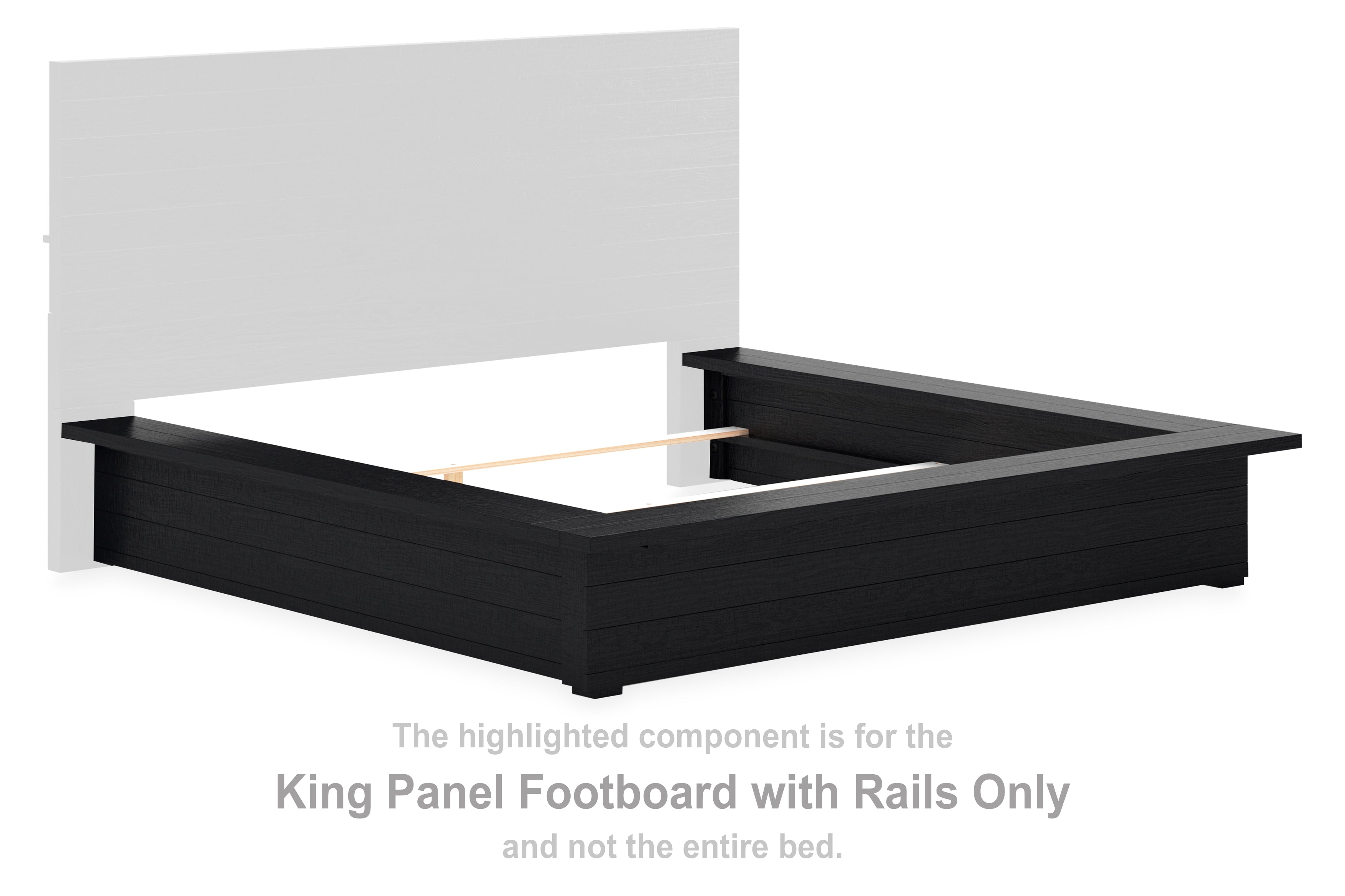 LONDER Black King Panel Footboard with Rails - B768-56