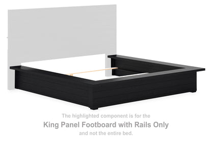 LONDER Black King Panel Footboard with Rails - B768-56