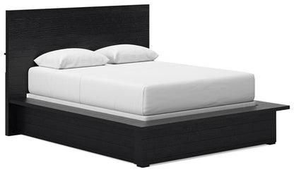 Londer Black Queen Panel Bed - B768B2