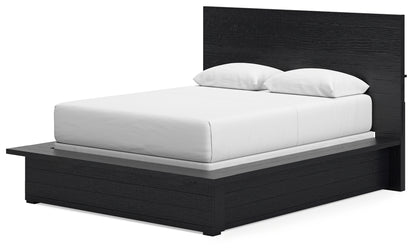 Londer Black Queen Panel Bed - B768B2