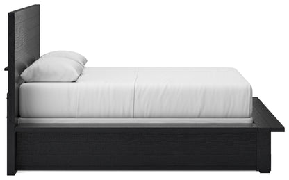 Londer Black Queen Panel Bed - B768B2