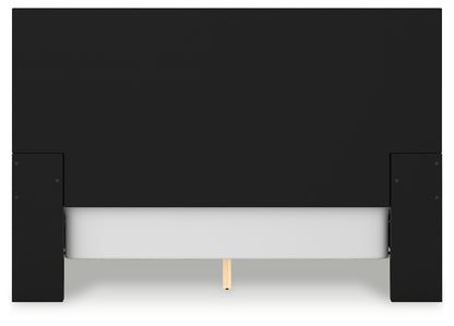 Londer Black Queen Panel Bed - B768B2