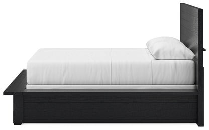 Londer Black Queen Panel Bed - B768B2