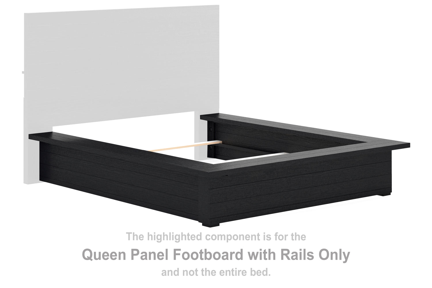LONDER Black Queen Panel Footboard with Rails - B768-54